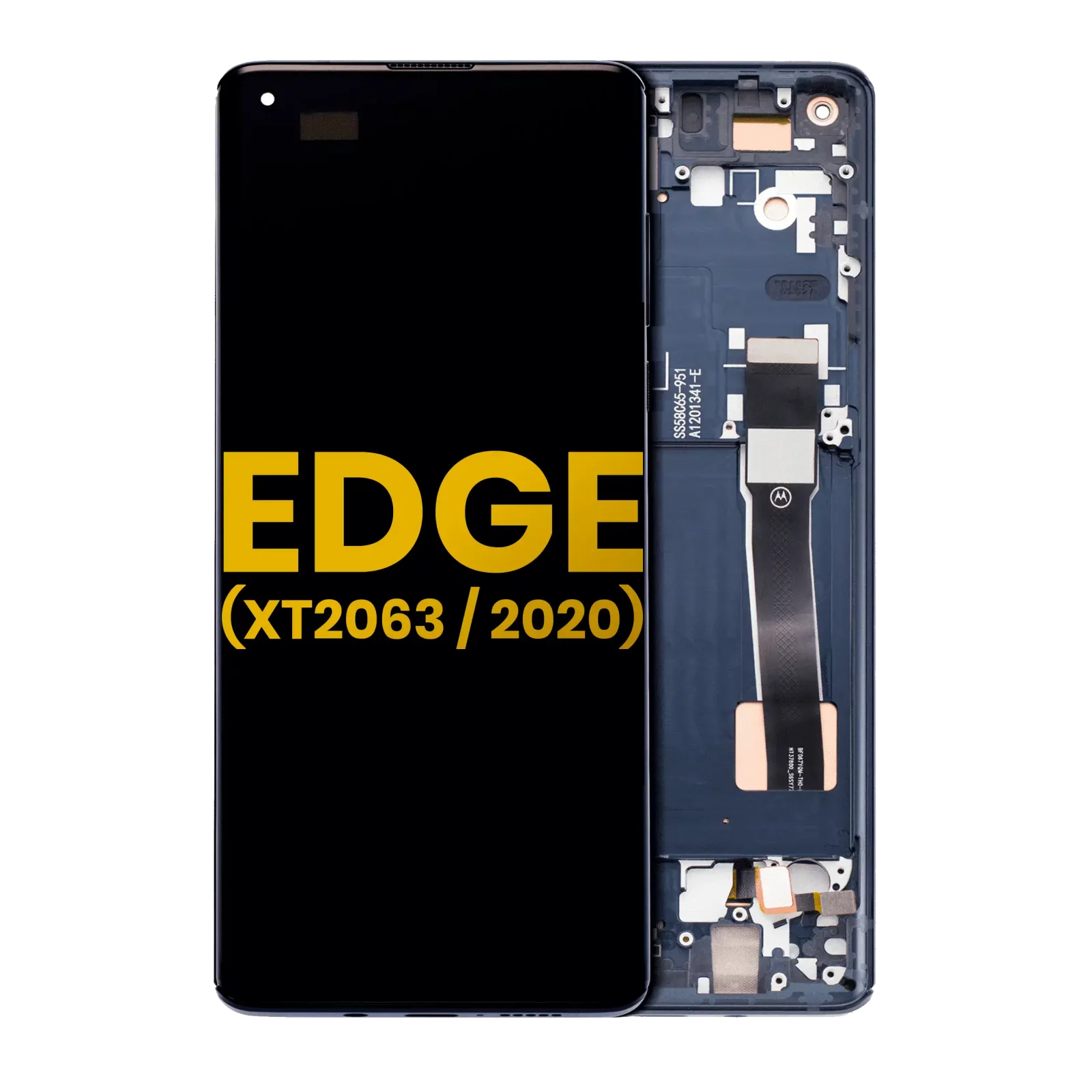 OLED Assembly With Frame For Motorola Edge 5G (XT2063 / 2020) (Refurbished) (Solar Black)