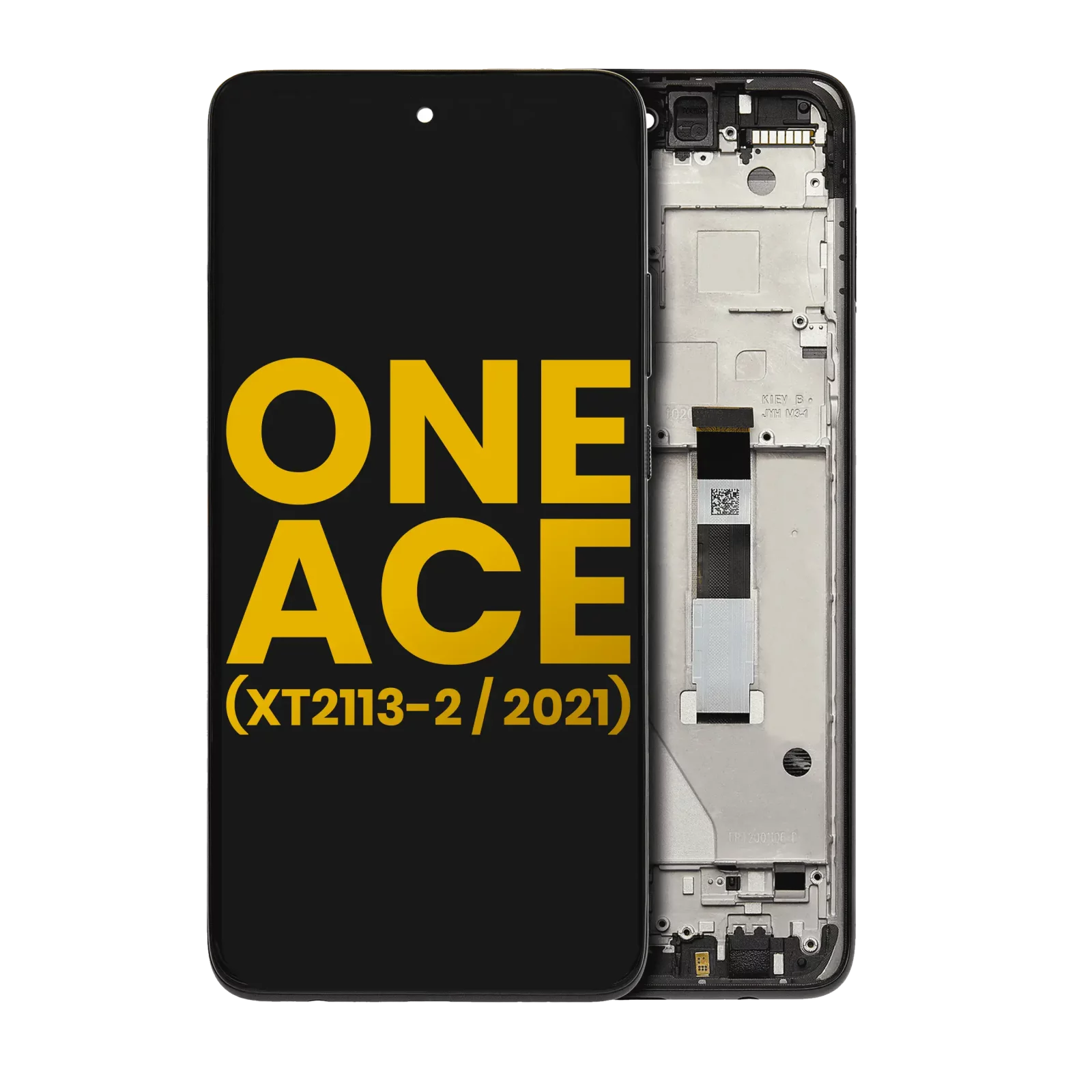 LCD Assembly With Frame For Motorola One 5G Ace (XT2113-2 / 2021) (Refurbished) (Volcanic Gray)