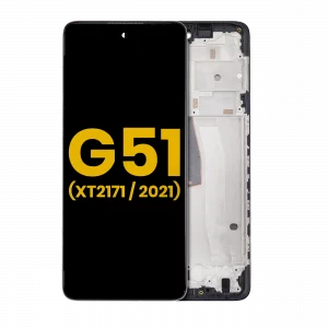 LCD Assembly With Frame For Motorola Moto G51 5G (XT2171 / 2021) (Refurbished) (All Colors)