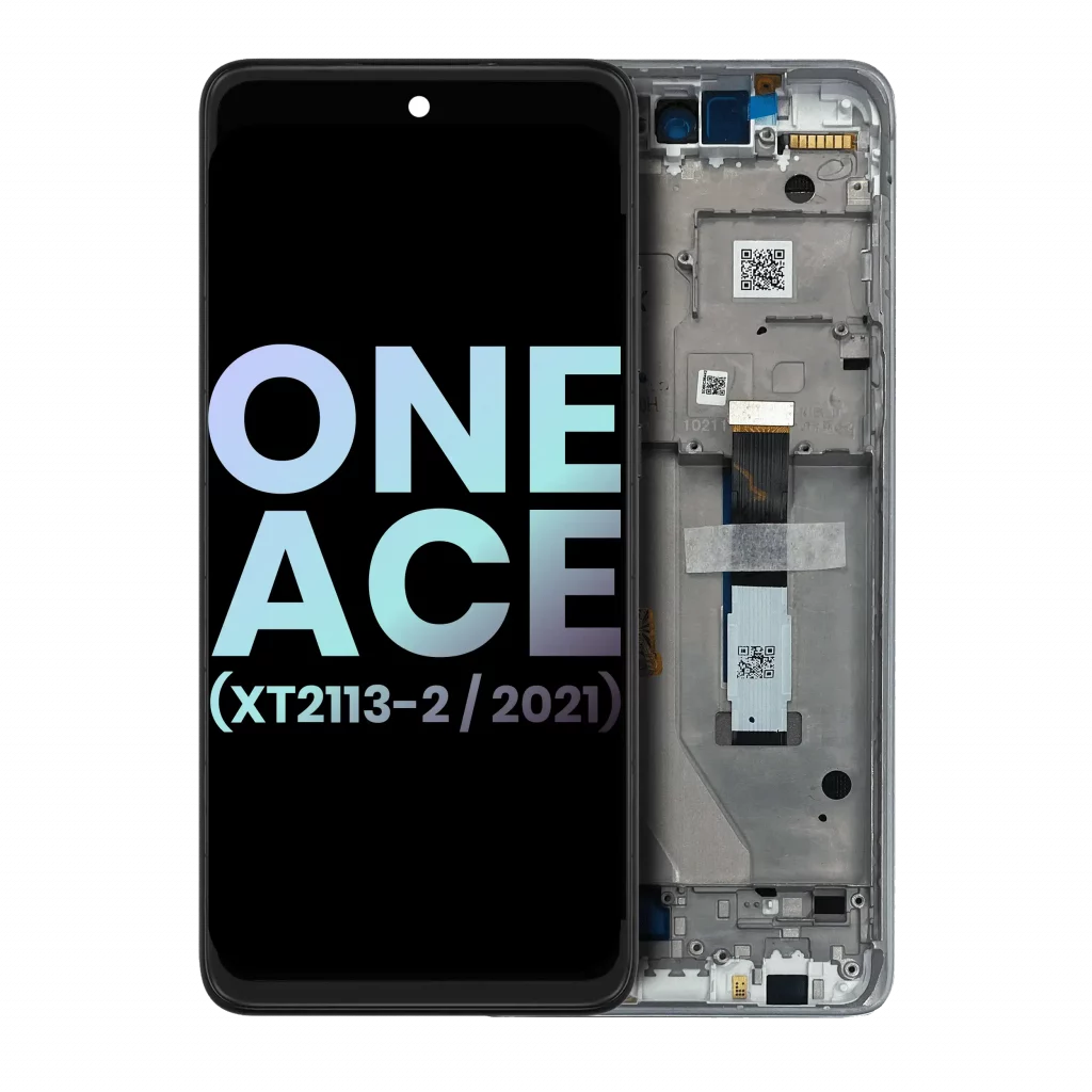 LCD Assembly With Frame For Motorola One 5G Ace (XT2113-2 / 2021) (Genuine OEM) (Volcanic Gray)
