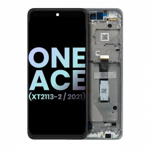 LCD Assembly With Frame For Motorola One 5G Ace (XT2113-2 / 2021) (Genuine OEM) (Volcanic Gray)