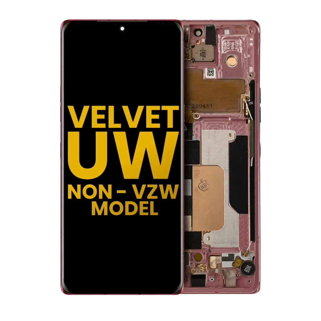OLED Assembly With Frame For LG Velvet 5G (Non-Verizon 5G UW Frame) (Refurbished) (Red)