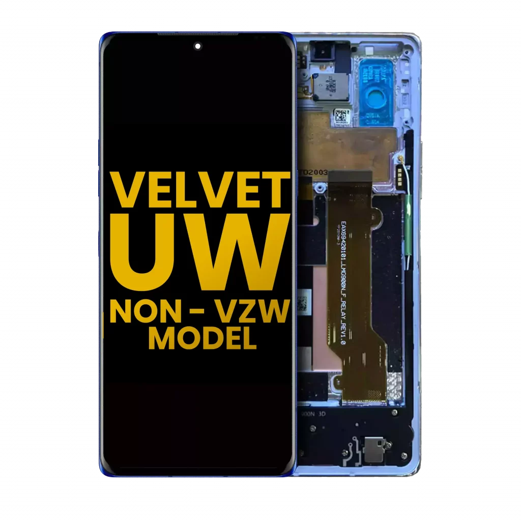 OLED Assembly With Frame For LG Velvet 5G (Non-Verizon 5G UW Frame) (Refurbished) (Blue)