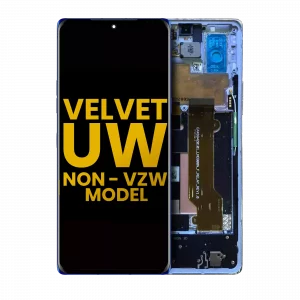 OLED Assembly With Frame For LG Velvet 5G (Non-Verizon 5G UW Frame) (Refurbished) (Blue)