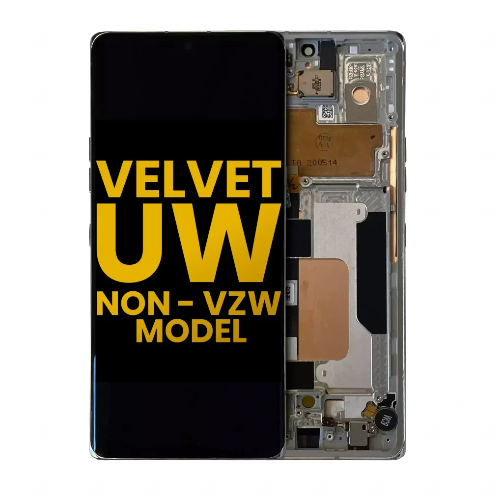 OLED Assembly With Frame For LG Velvet 5G (Non-Verizon 5G UW Frame) (Refurbished) (Silver)