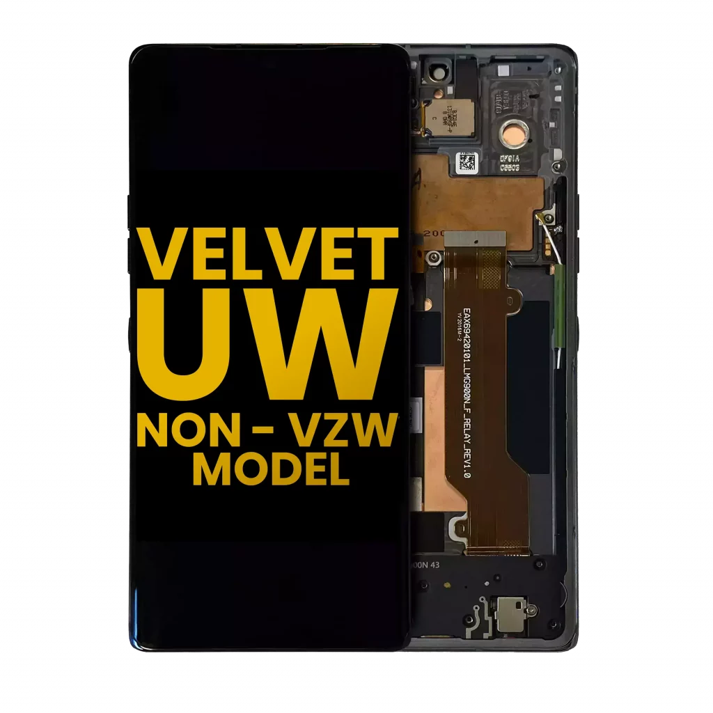 OLED Assembly With Frame For LG Velvet 5G (Non-Verizon 5G UW Frame) (Refurbished) (Black)