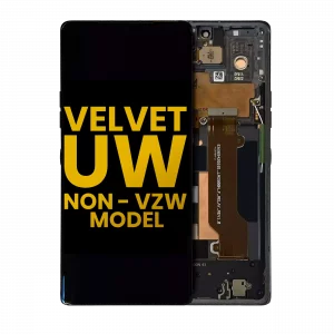 OLED Assembly With Frame For LG Velvet 5G (Non-Verizon 5G UW Frame) (Refurbished) (Black)