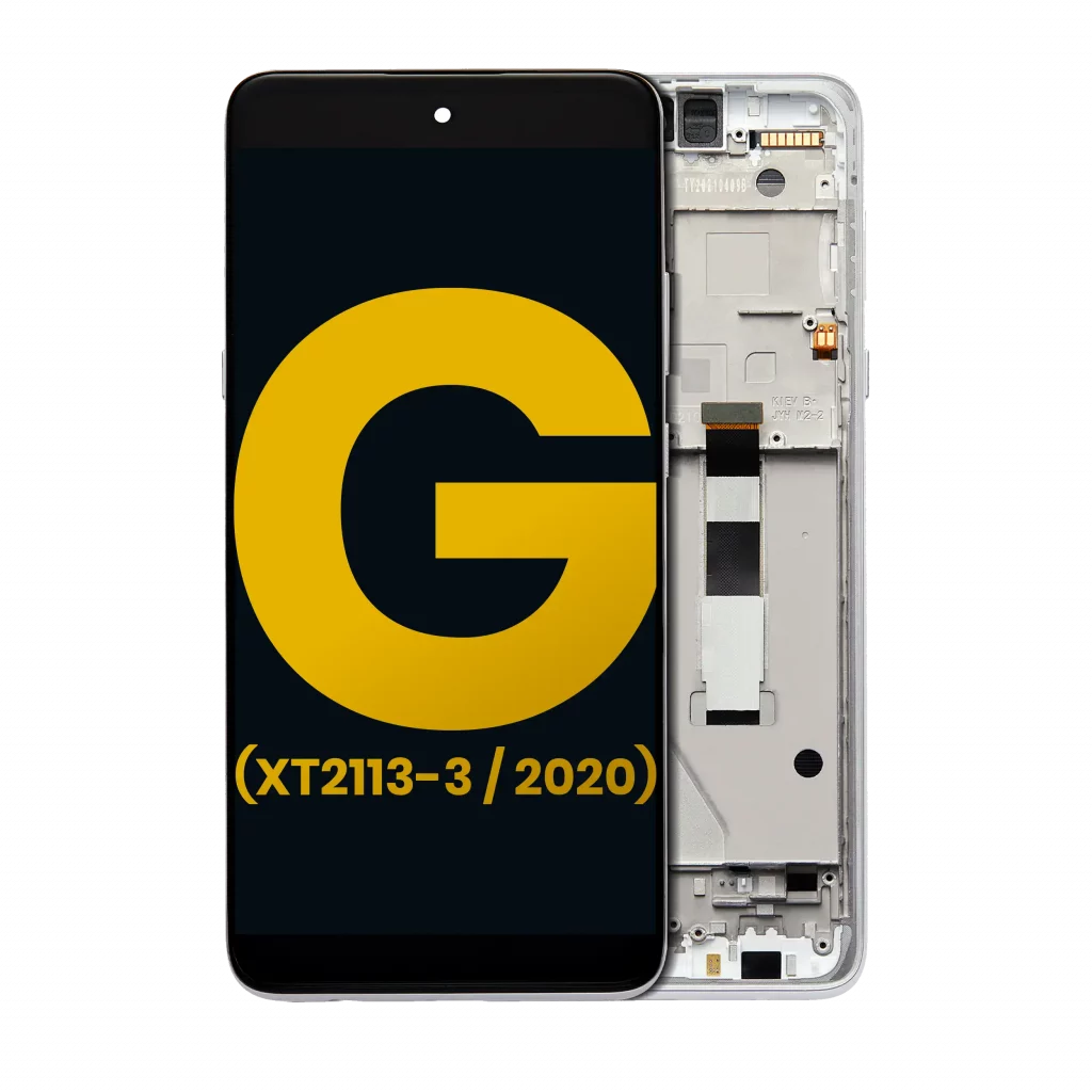 LCD Assembly With Frame For Motorola Moto G 5G (XT2113-3 / 2020) (Refurbished) (Frosted Silver)