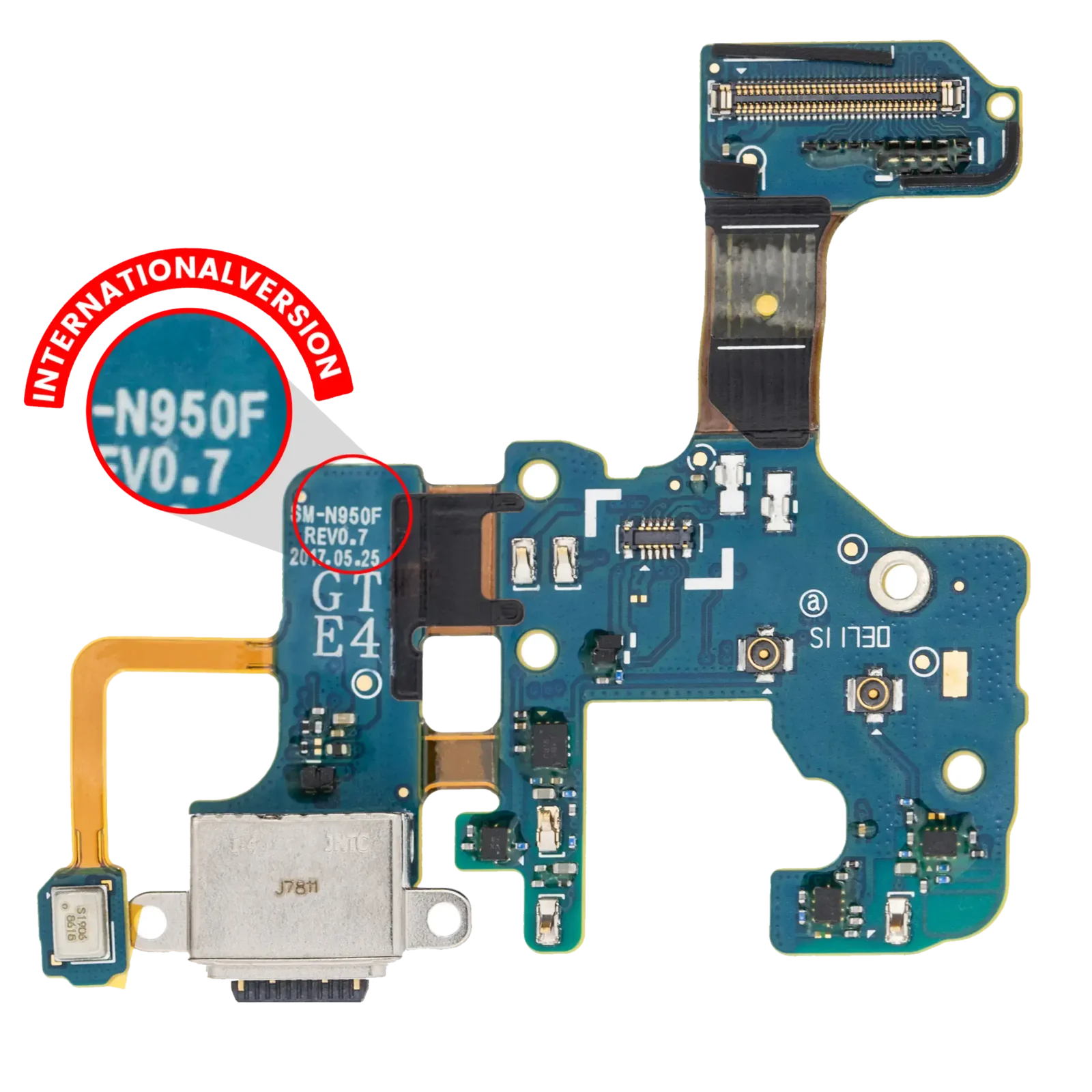Charging Port With Flex Cable For Samsung Galaxy Note 8 (N950F) (International Version)