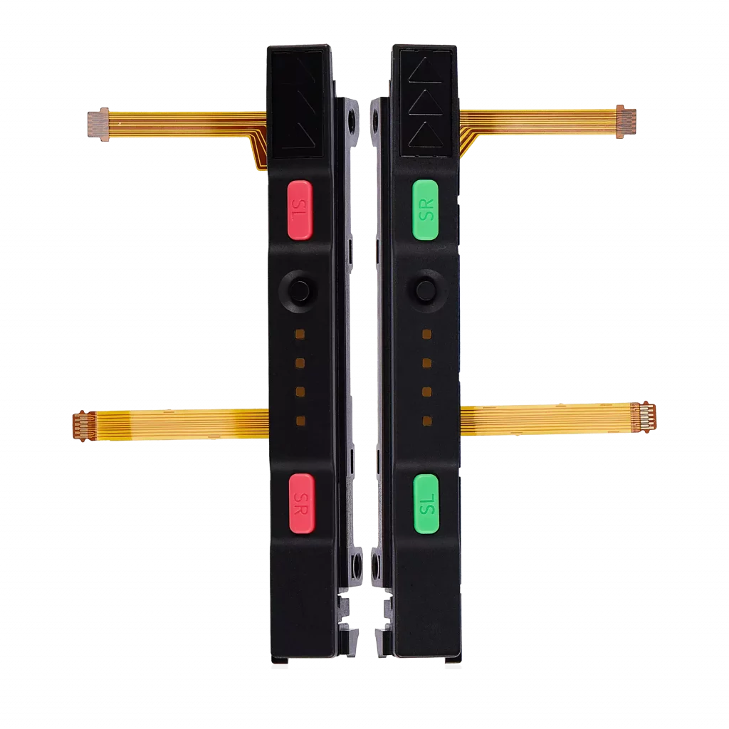 Plastic Rail (Right+Left) With Flex Cable for Nintendo Switch (Pink / Green)