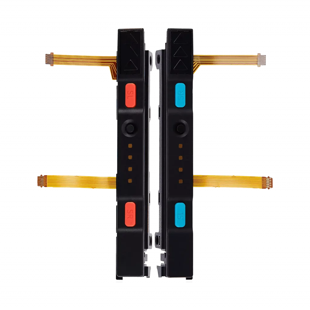 Plastic Rail (Right+Left) With Flex Cable for Nintendo Switch (Red / Blue)