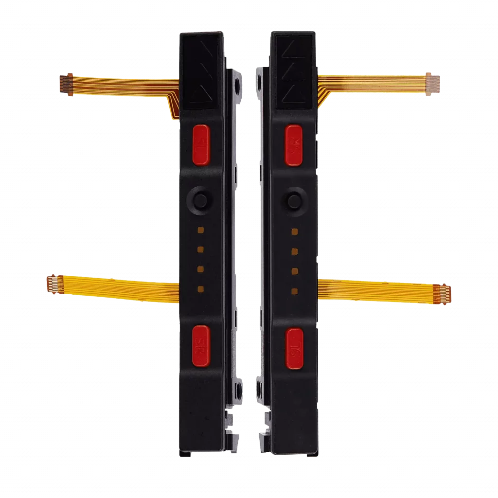 Plastic Rail (Right+Left) With Flex Cable for Nintendo Switch (Red)
