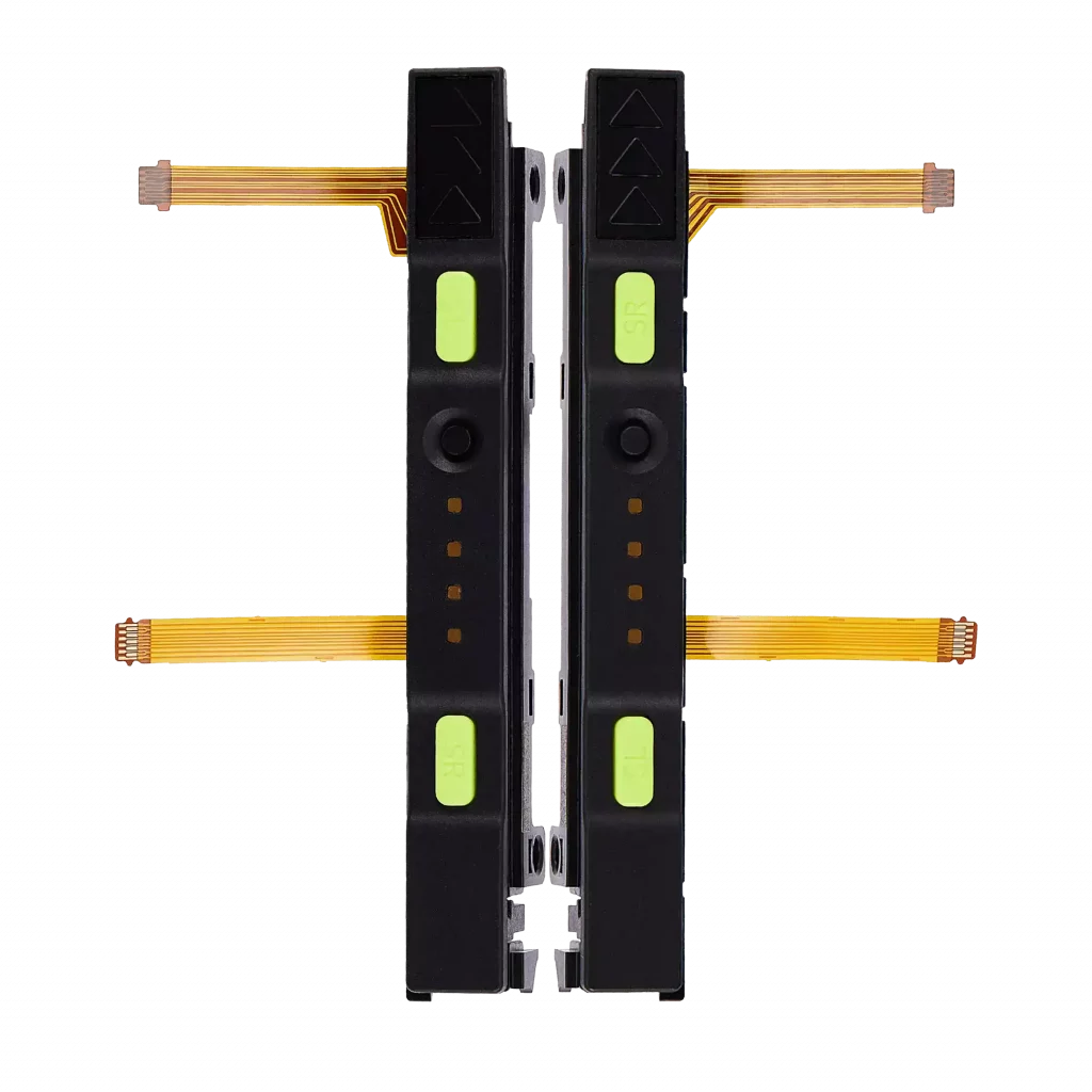 Plastic Rail (Right+Left) With Flex Cable for Nintendo Switch (Yellow)