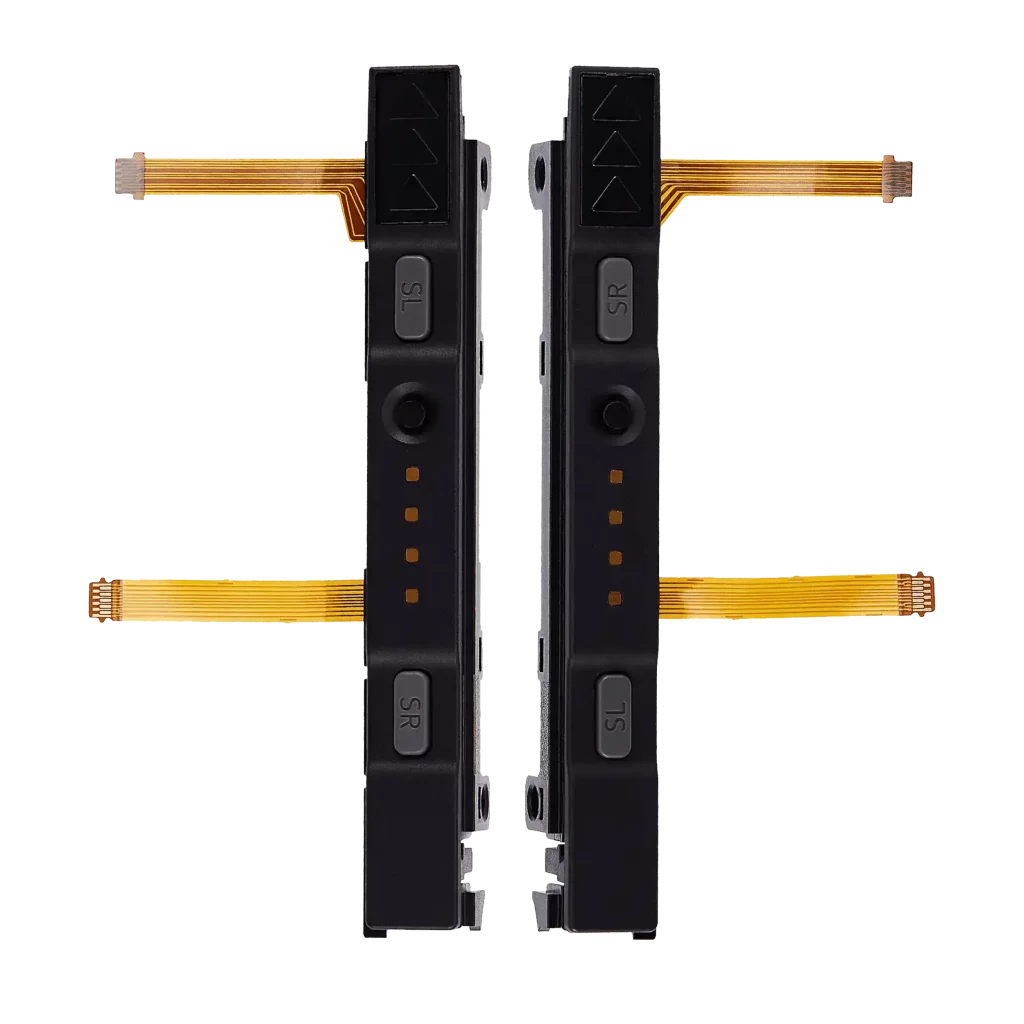 Plastic Rail (Right+Left) With Flex Cable for Nintendo Switch (Gray)