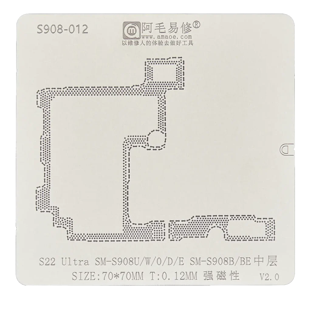 Reballing Stencil For Motherboard Middle Layer For Samsung Galaxy S22 Ultra (Amaoe)