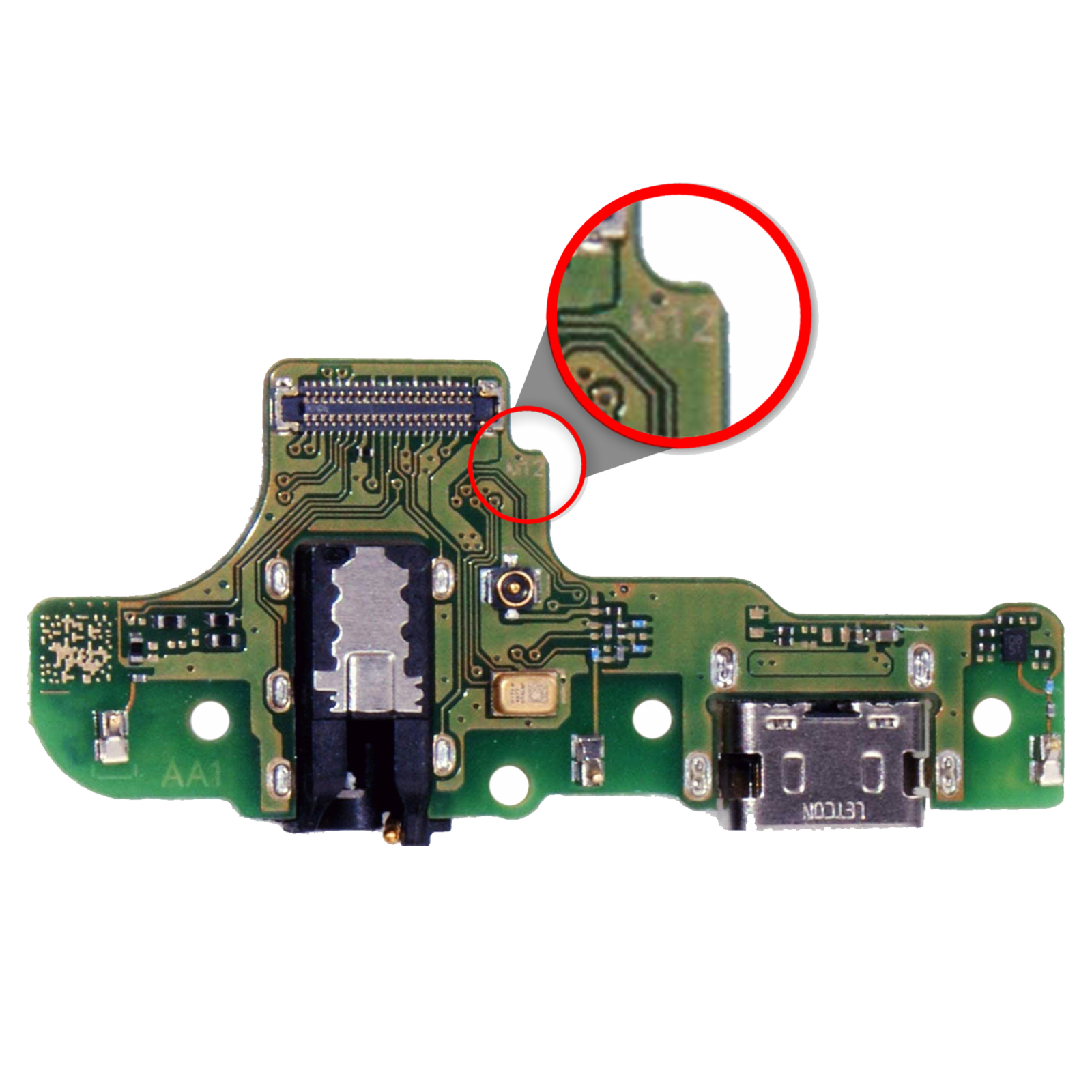 Charging Port With Board For Samsung Galaxy A20s (A207F / 2019) (M12) (International Version) (Aftermarket Plus)