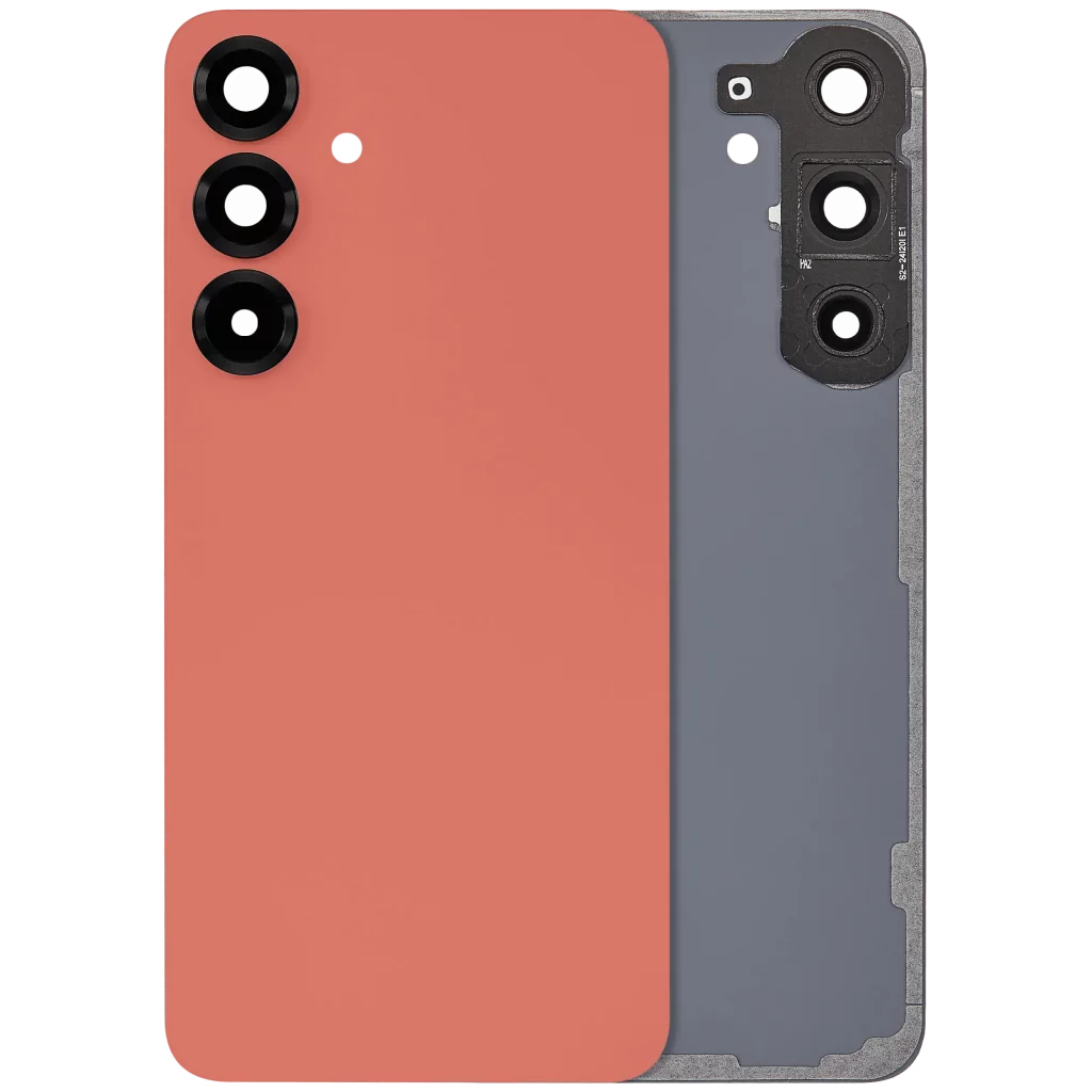 Back Cover Glass With Camera Lens For Samsung Galaxy S25 Plus 5G (No Logo) (Aftermarket Plus) (Coral Red)