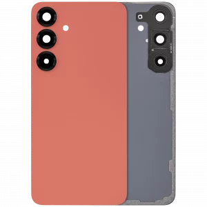 Back Cover Glass With Camera Lens For Samsung Galaxy S25 Plus 5G (No Logo) (Aftermarket Plus) (Coral Red)