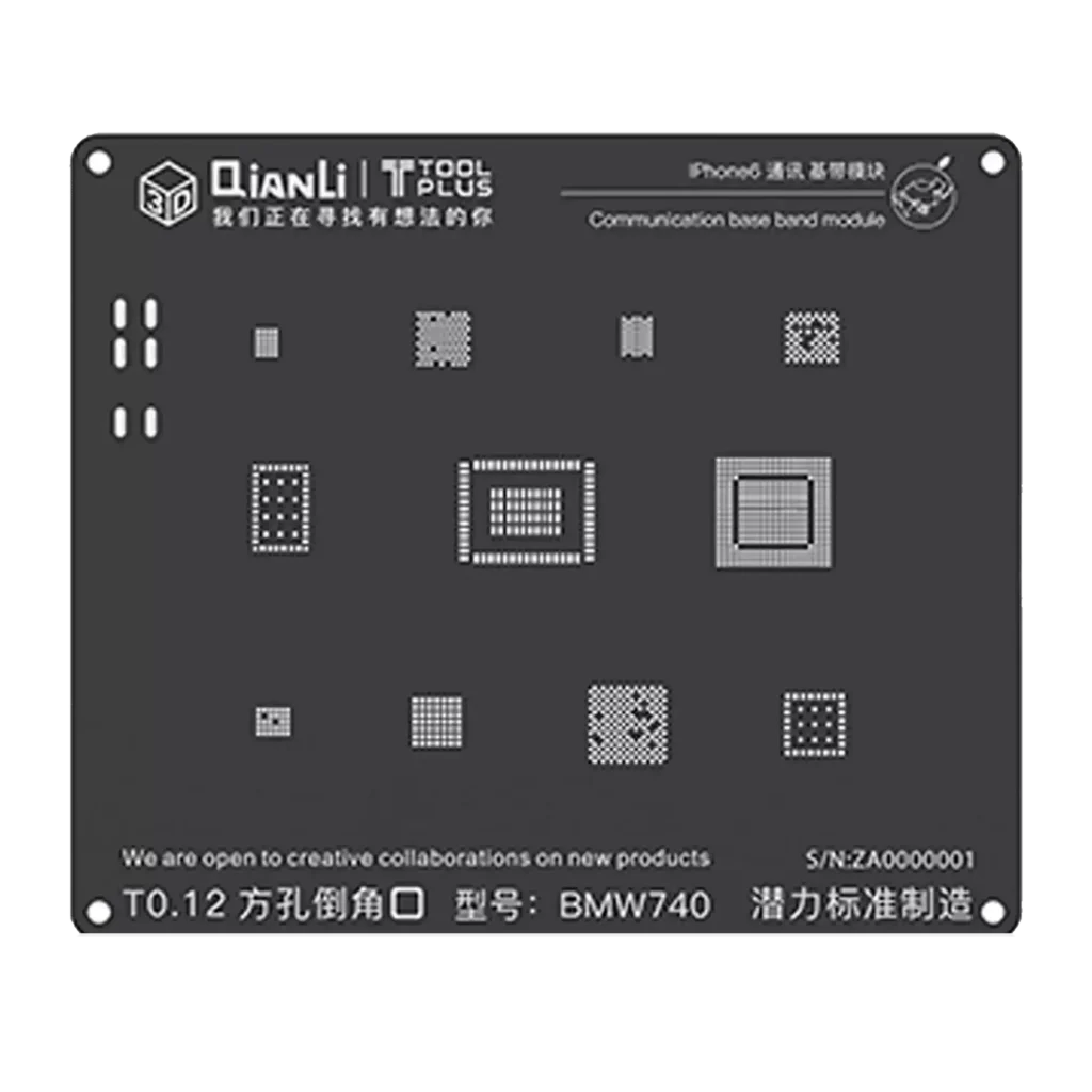 3D Communication iBlack Stencil For iPhone 6 (BMW740) (Qianli)