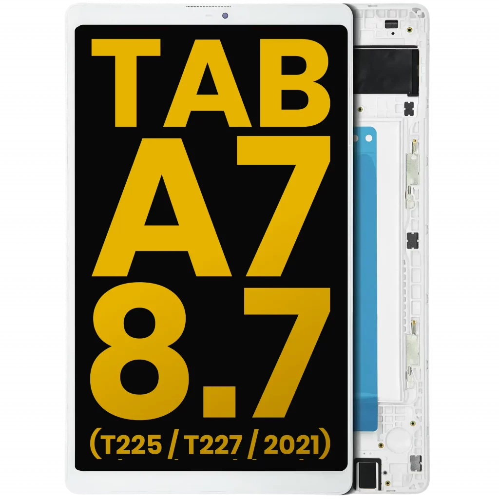 LCD Assembly With Frame For Samsung Galaxy Tab A7 Lite 8.7" (2021) (T225 / T227) (Cellular Version) (Refurbished) (White)