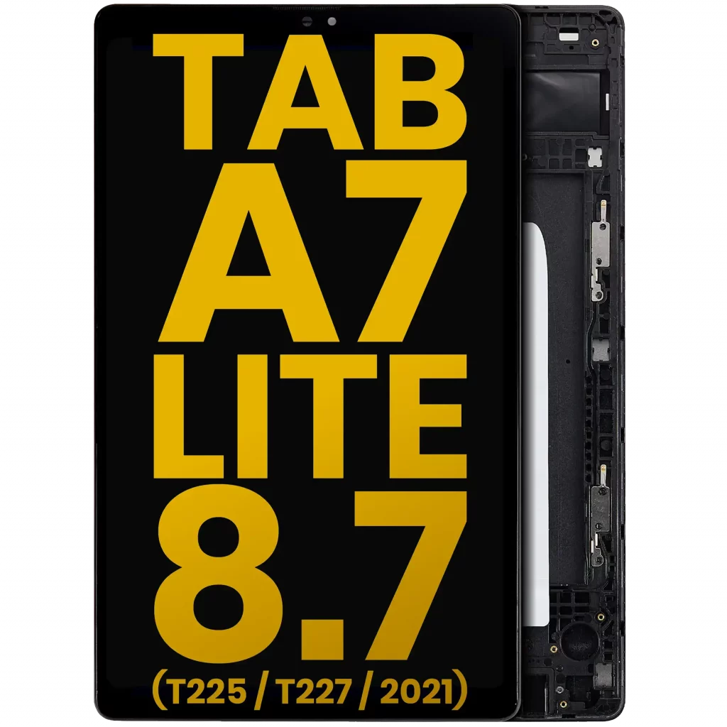 LCD Assembly With Frame For Samsung Galaxy Tab A7 Lite 8.7" (2021) (T225 / T227) (Cellular Version) (Refurbished) (Black)