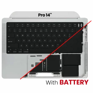 Top Case with Battery and Keyboard (ANSI US) For MacBook Pro 14" A2442 (2021) / A2779 (2023) (Used OEM Pull: Grade B/C) (Silver)