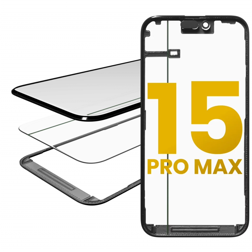3 in 1 (Glass With OCA Pre-Installed + Frame) For iPhone 15 Pro Max (OCA Master)