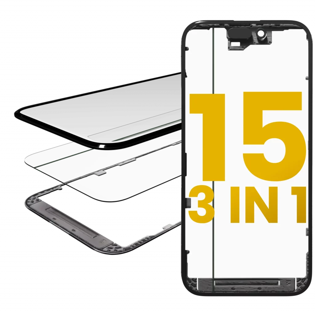 3 in 1 (Glass With OCA Pre-Installed + Frame) For iPhone 15 (OCA Master)
