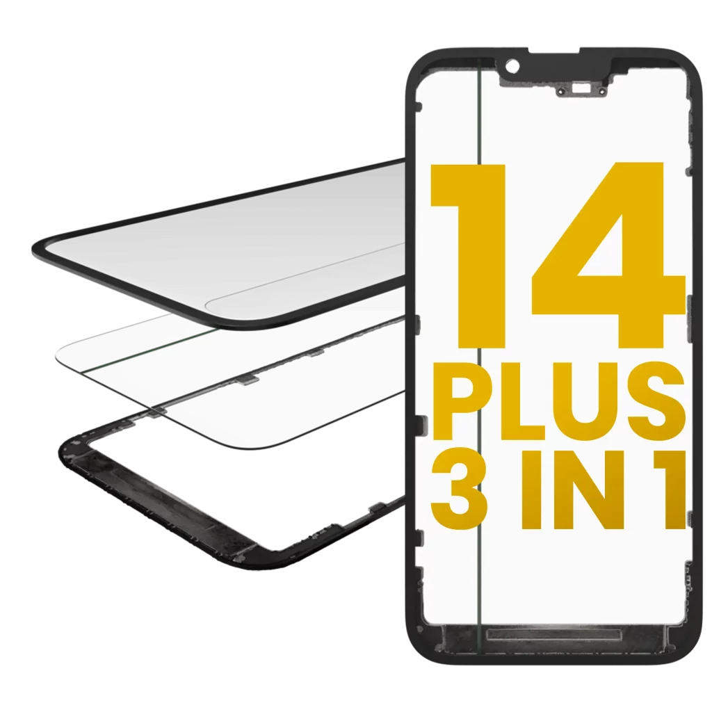 3 in 1 (Glass With OCA Pre-Installed + Frame) For iPhone 14 Plus (OCA Master)