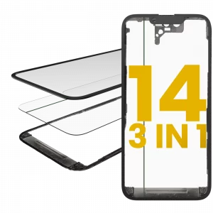 3 in 1 (Glass With OCA Pre-Installed + Frame) For iPhone 14 (OCA Master)