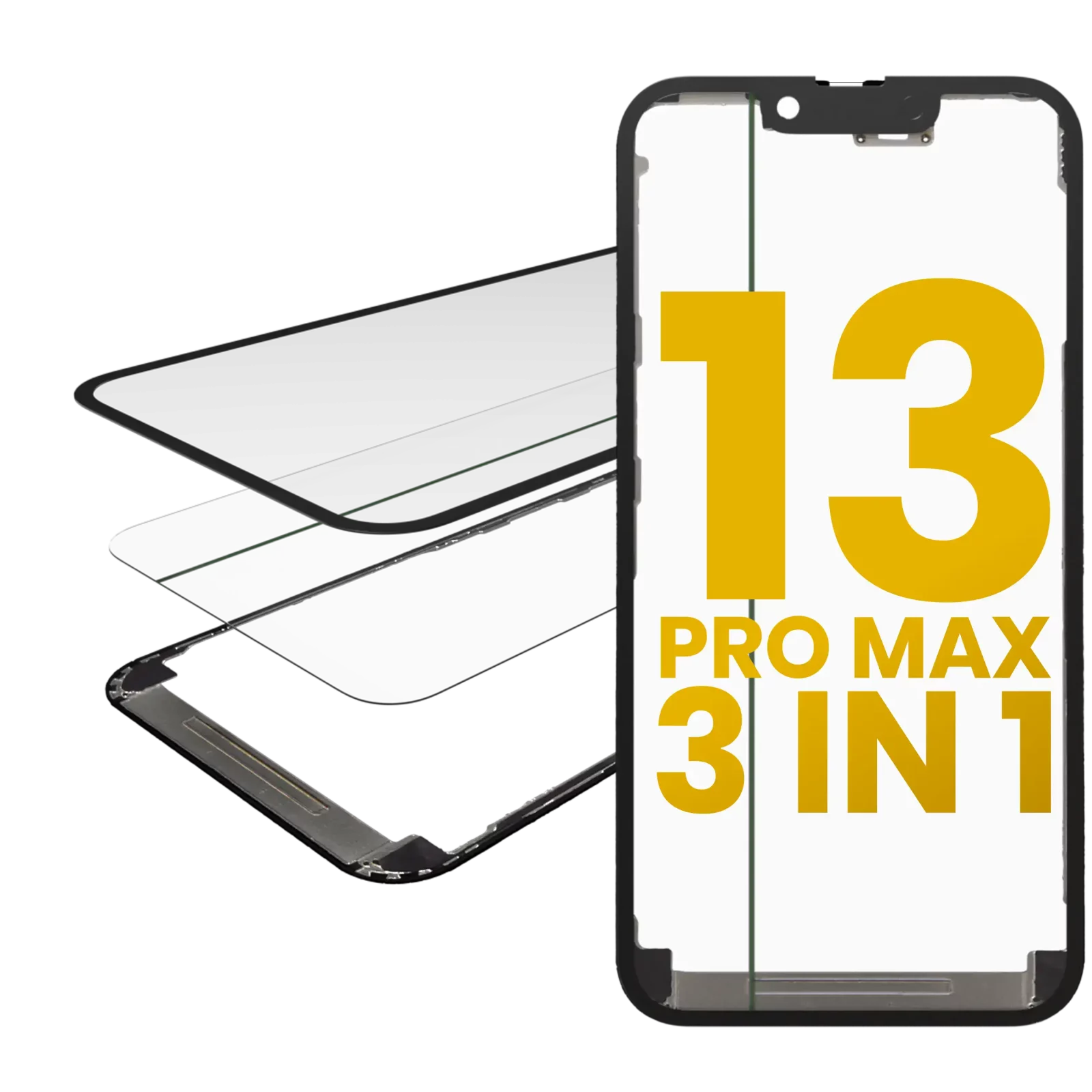 3 in 1 (Glass With OCA Pre-Installed + Frame) For iPhone 13 Pro Max (OCA Master)