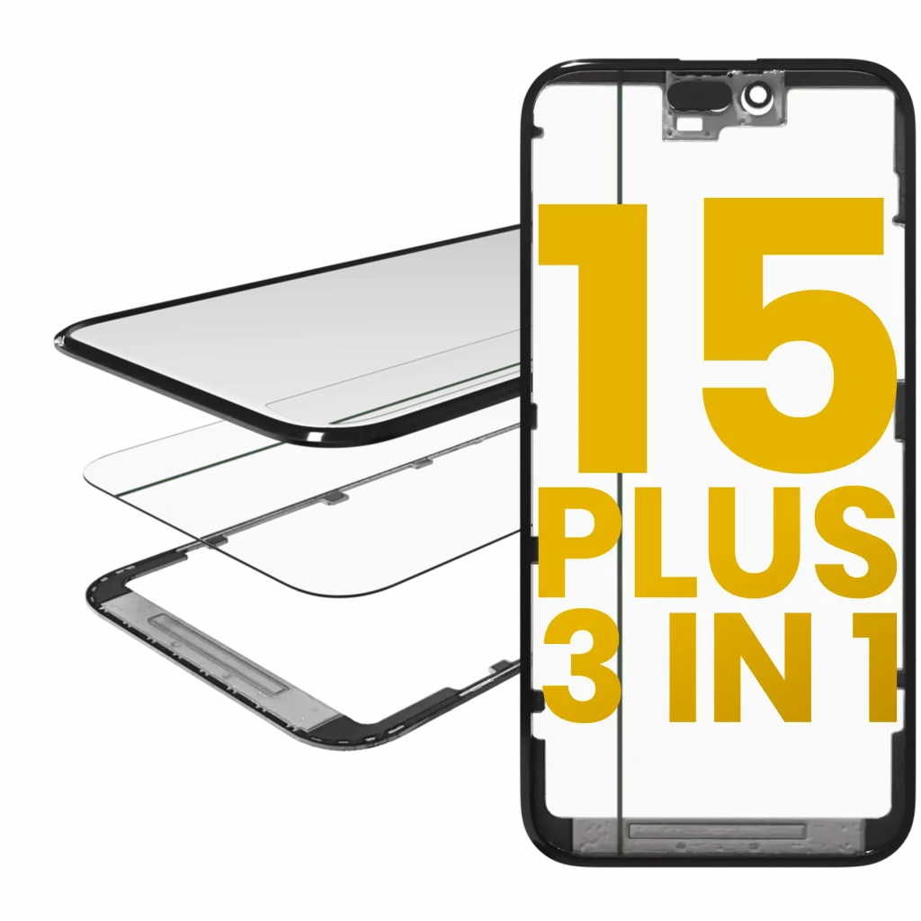 3 in 1 (Glass With OCA Pre-Installed + Frame) For iPhone 15 Plus (OCA Master)