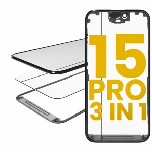 3 in 1 (Glass With OCA Pre-Installed + Frame) For iPhone 15 Pro (OCA Master)