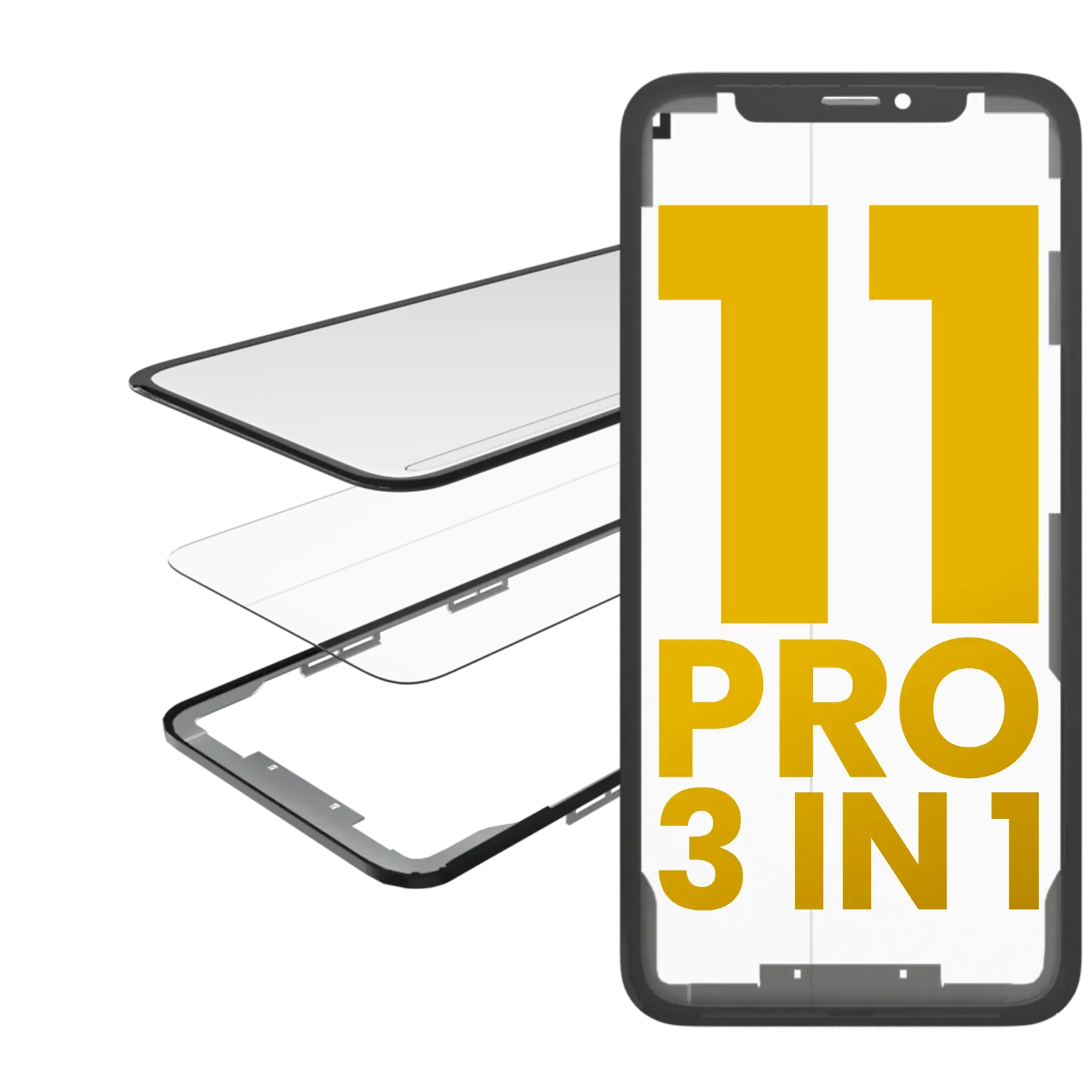 3 in 1 (Glass With OCA Pre-Installed + Frame) For iPhone 11 Pro (OCA Master)