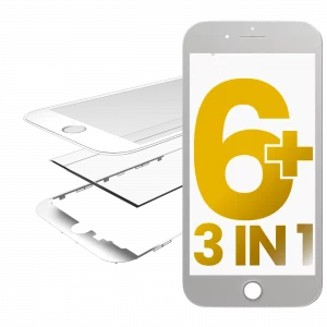 3 in 1 (Front Glass + Frame + OCA Pre-Installed) For iPhone 6 Plus (2 Pack) (White)