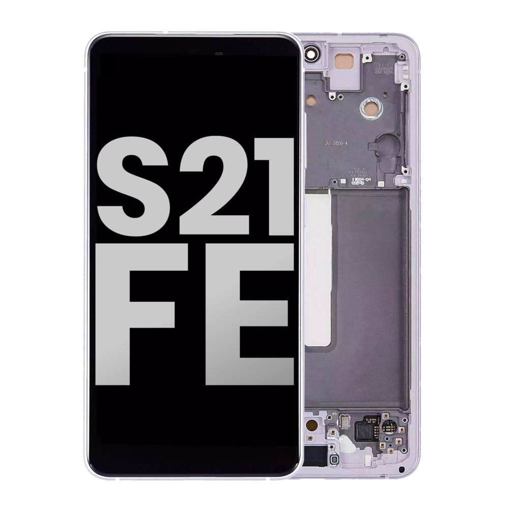 OLED Assembly With Frame For Samsung Galaxy S21 FE 5G (US & International) (Used OEM Pull: Grade A) (Lavender)