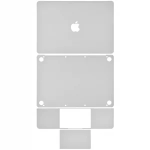 4in1 (Top, Bottom, Keyboard, Trackpad) Skin For MacBook 12"A1534 (2015-2017) (Silver)