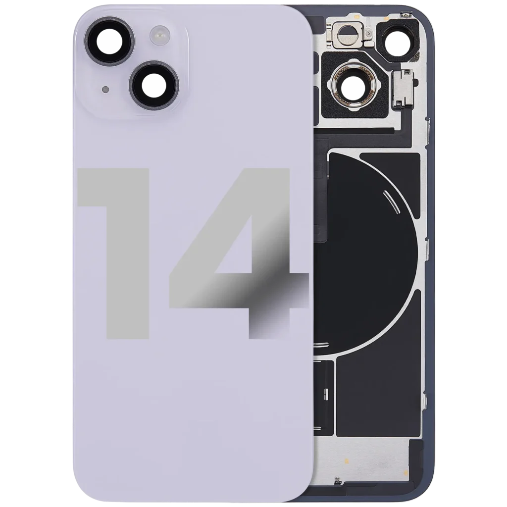 Back Glass w/ MagSafe Magnet & NFC & Flashlight Flex For iPhone 14 (Used OEM Pull: Grade B) (Purple)