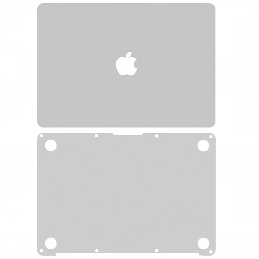 2 in 1 (Top and Bottom) Skin For MacBook 12" A1534 (2015-2017) (Silver)