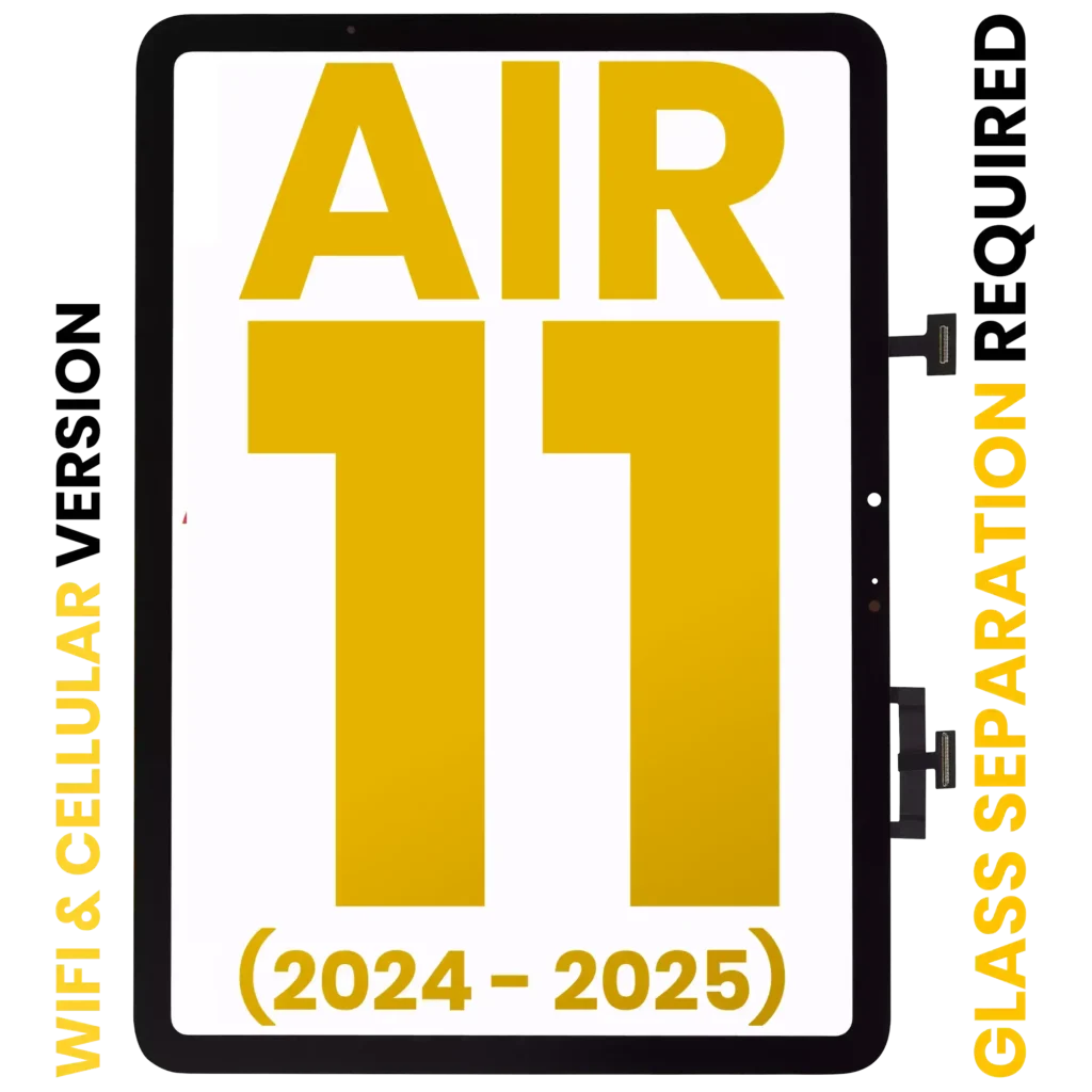 Digitizer For iPad Air 11" (2024 / 2025 / 2026) (OCA Pre-Installed & Glass Separation Required) (Premium) (WiFi / Cellular) (Black)