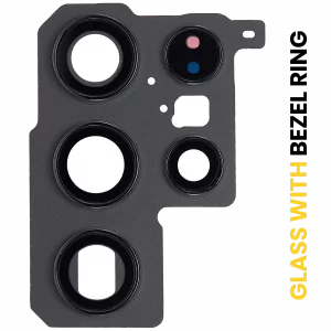Back Camera Lens With Bezel Ring For Samsung Galaxy S22 Ultra (Phantom Black)