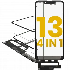 4 in 1 Short Flex (Digitizer Touch With Glass + OCA + Frame Pre-installed) For iPhone 13 (OCA Master)