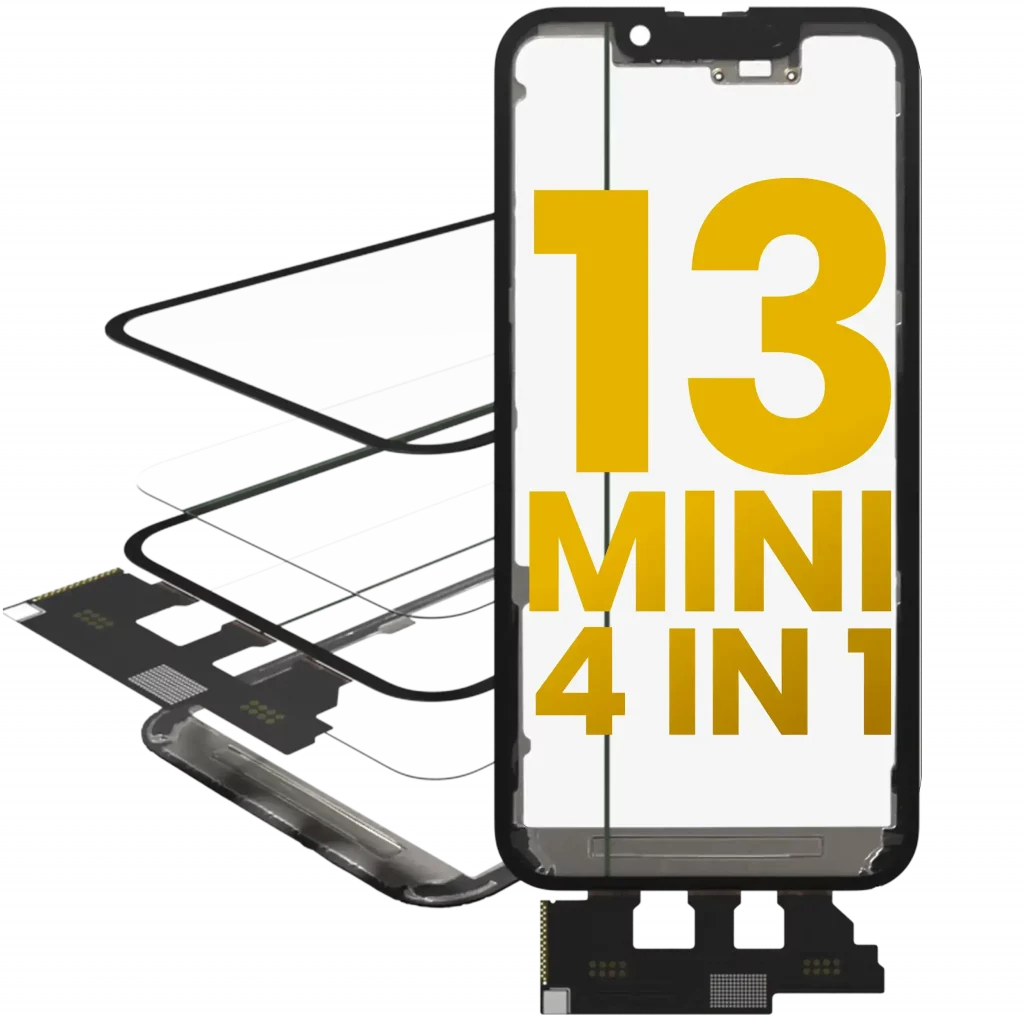 4 in 1 Short Flex (Digitizer Touch With Glass + OCA + Frame Pre-installed) For iPhone 13 Mini (OCA Master)
