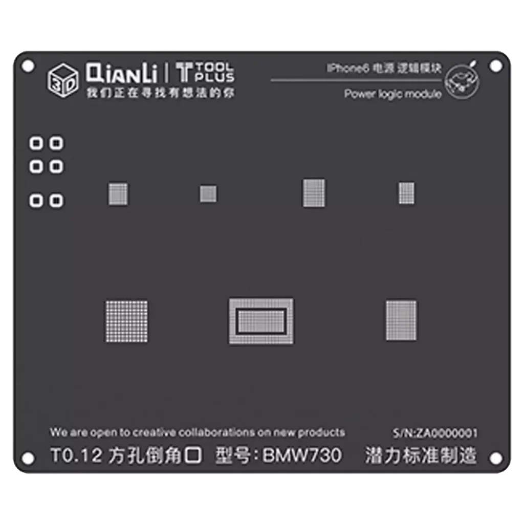 3D Power Logic iBlack Stencil For iPhone 6 (BMW730) (Qianli)