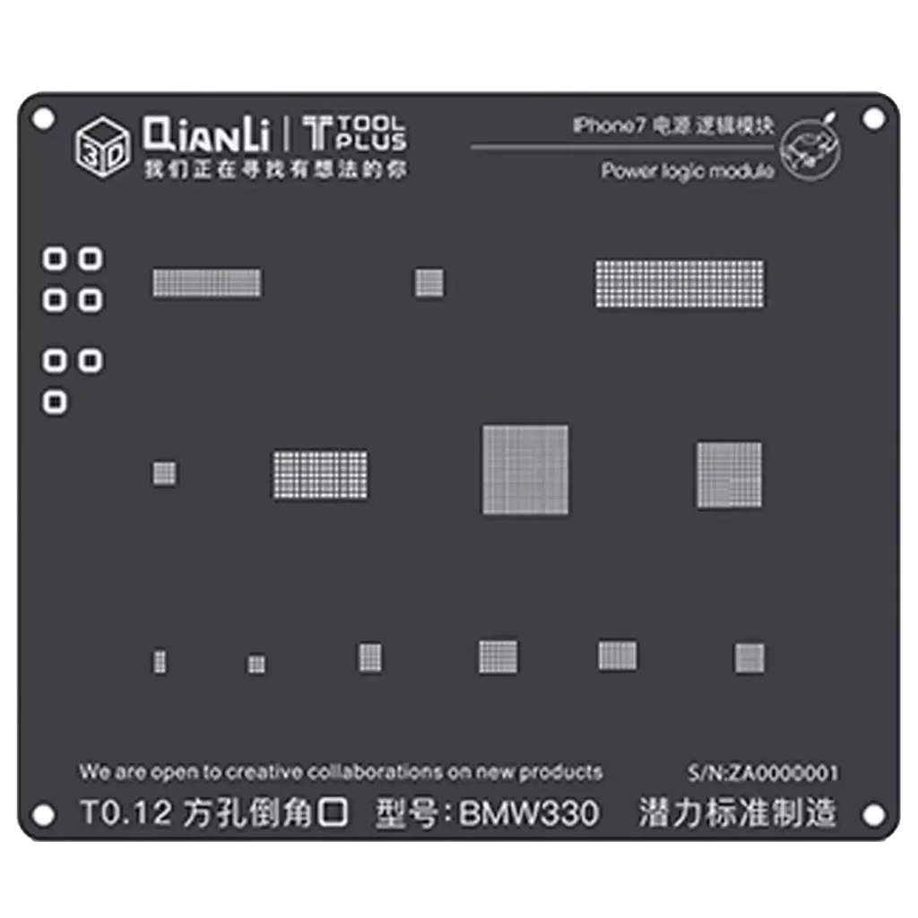3D Power Logic iBlack Stencil For iPhone 7 (BMW330) (Qianli)