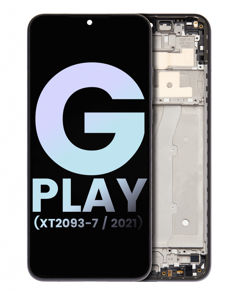 LCD Assembly With Frame For Motorola Moto G Play (XT2093-7 / 2021) (Genuine OEM) (Flash Gray)