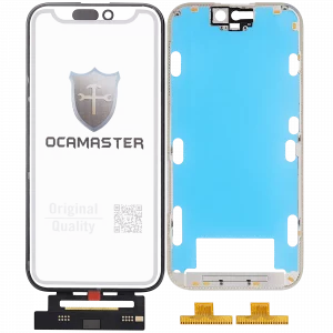 4 in 1 Short Flex (Digitizer Touch With Glass + OCA + Frame Pre-installed) For iPhone 15 Pro (OCA Master)