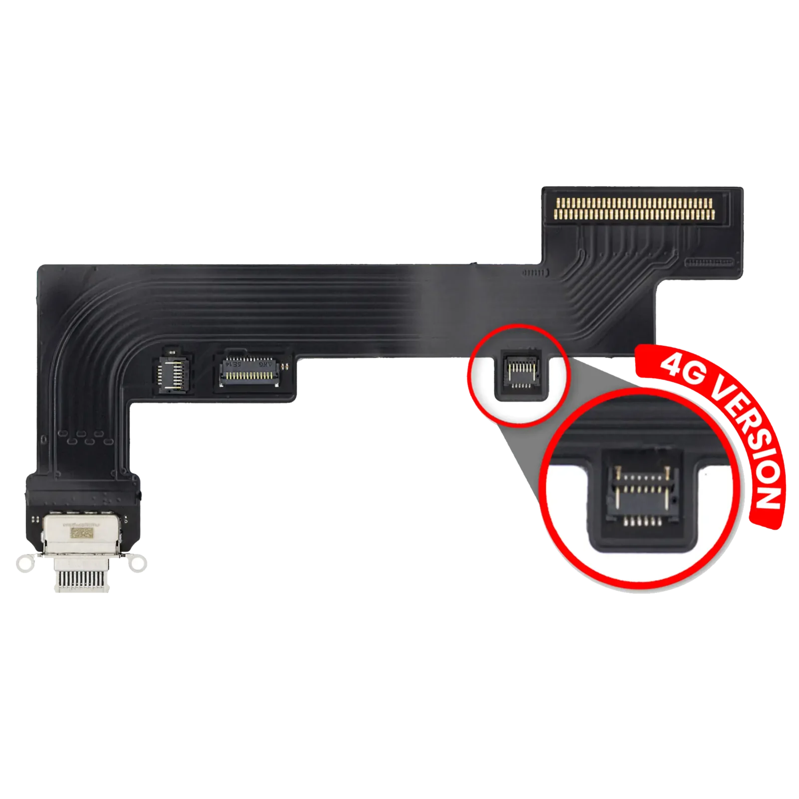 Charging Port Flex Cable For iPad Air 4 / iPad Air 5 (Cellular) (Aftermarket Plus) (White)