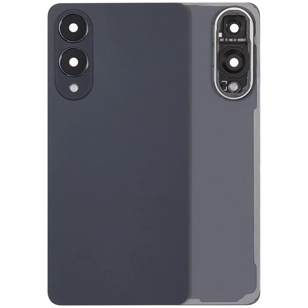 Back Cover Glass With Camera Lens For Samsung Galaxy S25 Edge (No Logo) (Aftermarket Plus) (Titanium Jetblack)
