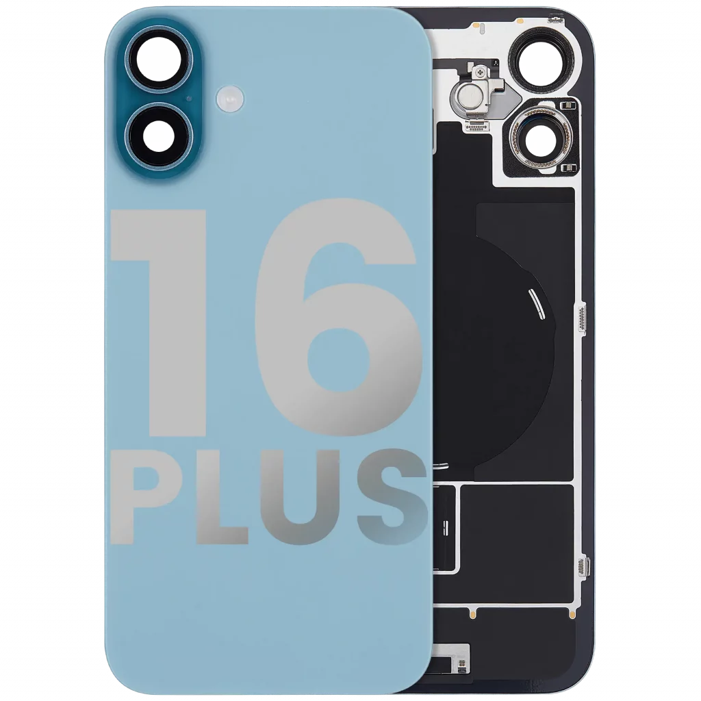 Back Glass w/ MagSafe Magnet & NFC & Flashlight Flex For iPhone 16 Plus (Used OEM Pull: Grade A) (Teal)